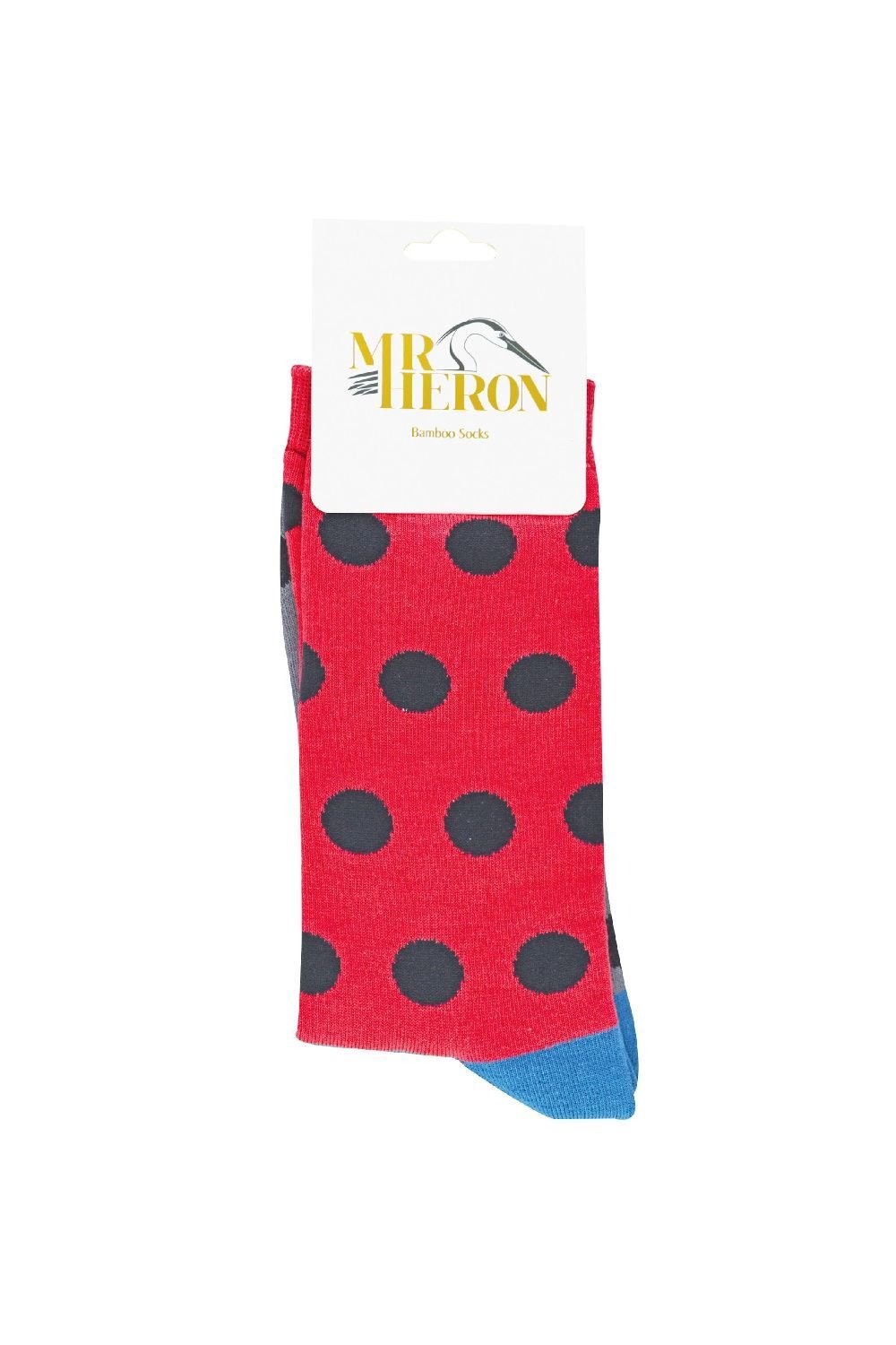Mr Heron Mr Heron Men's 1 Pack Novelty Patterned Bamboo Socks in Burgundy - 2