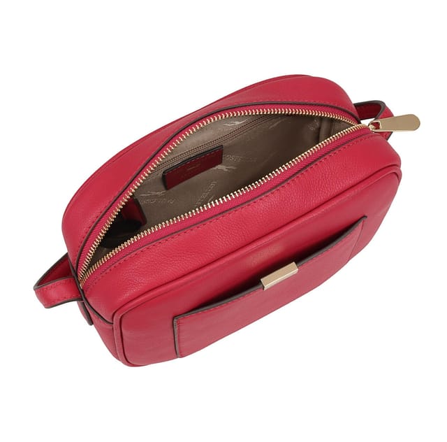 Paul Costelloe Paul Costelloe Women's Sazava Leather Cross Body Bag in Cerise - 3