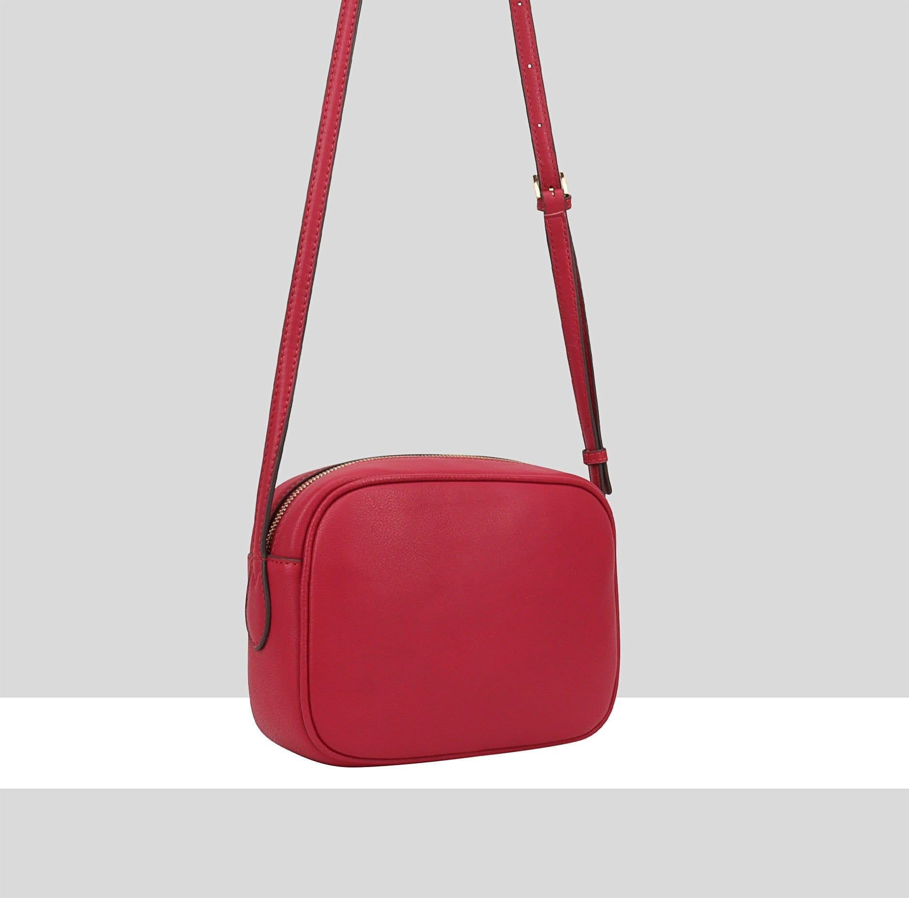 Paul Costelloe Paul Costelloe Women's Sazava Leather Cross Body Bag in Cerise - 4