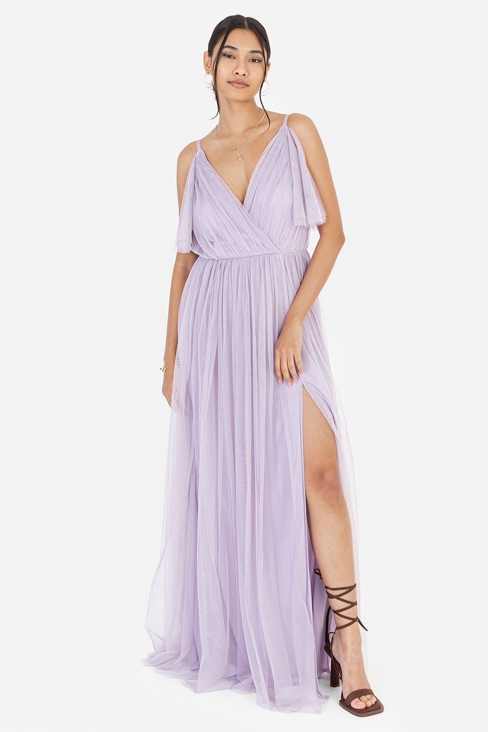 Anaya with Love Anaya with Love Women's Tulle Cami Maxi Dress in Lilac - 3