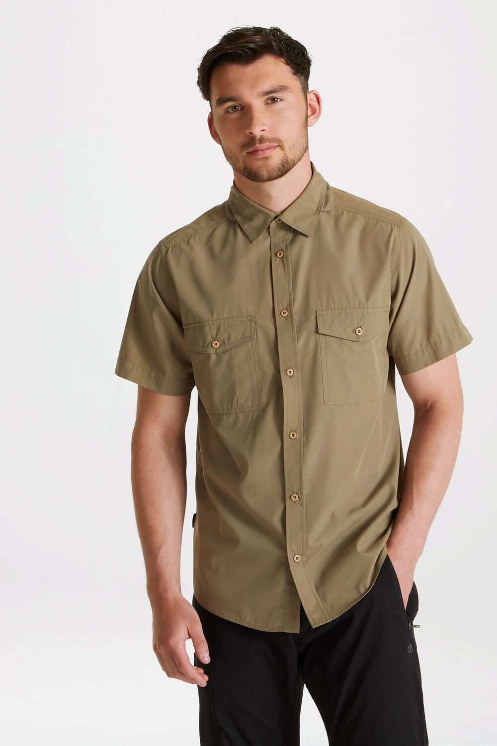Craghoppers Craghoppers Men's 'Expert Kiwi' Short Sleeved Shirt in Beige