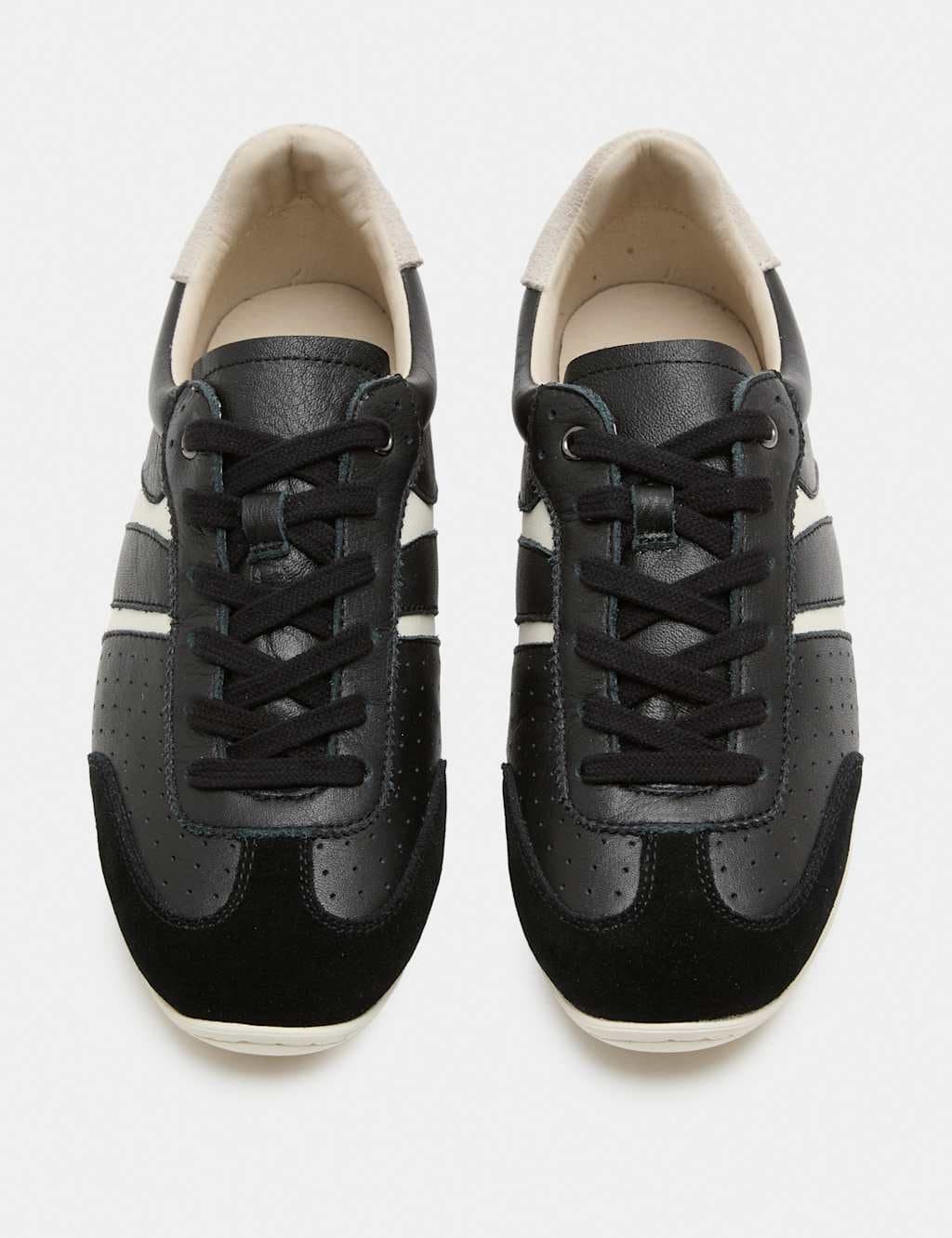 Marks & Spencer M&S Black Leather Retro Side Detail Trainers