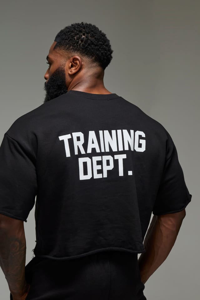 Training Dept. Training Dept. Men's Training Dept Short Cropped Sleeve Sweat in Black - 3