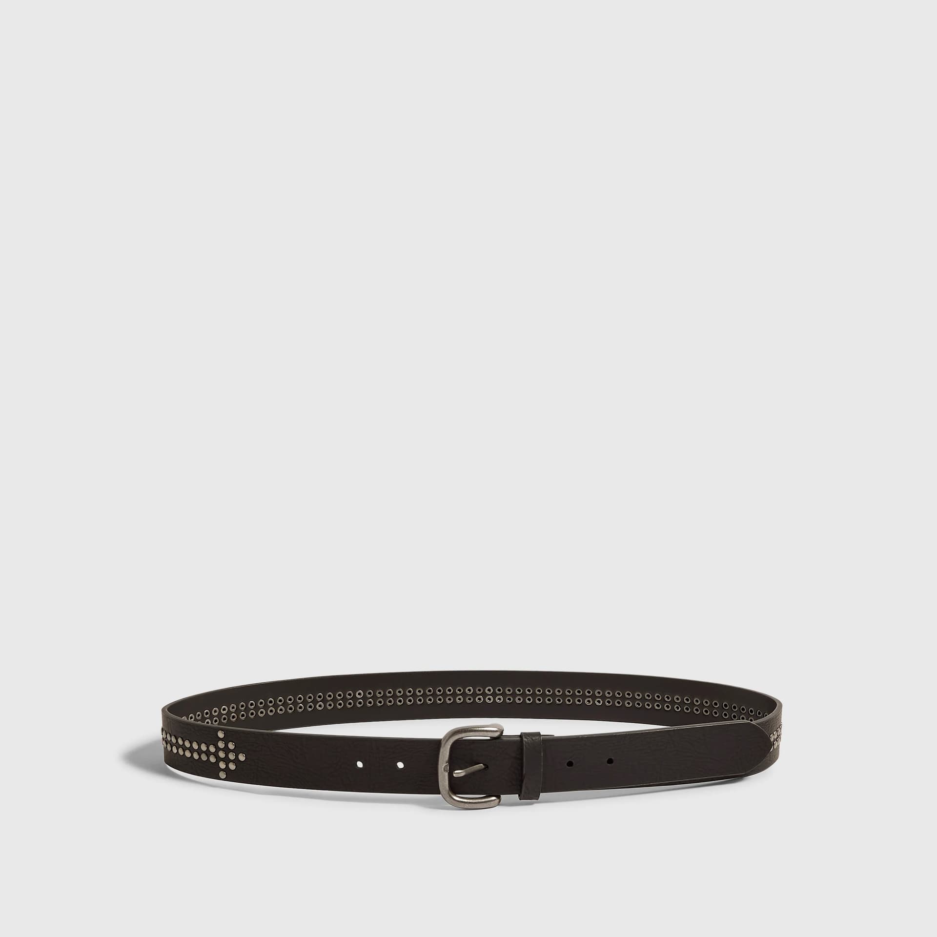 River Island Mens River Island Black Studded Arrow Belt