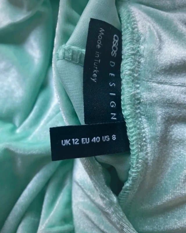ASOS ASOS Design Mint Green Soft Velvet / Velour Flared Joggers / Trousers, Size 12