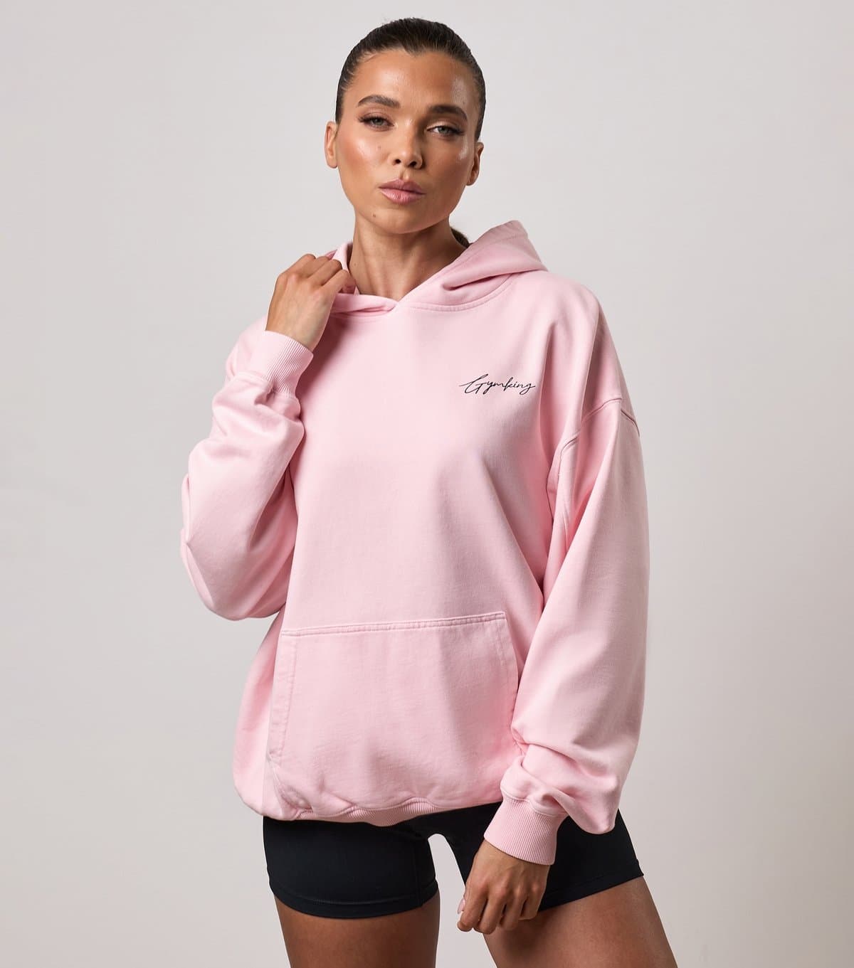 Gym King Women's Mauve Pink Washed Reset Oversized Hoodie Gym King New Look