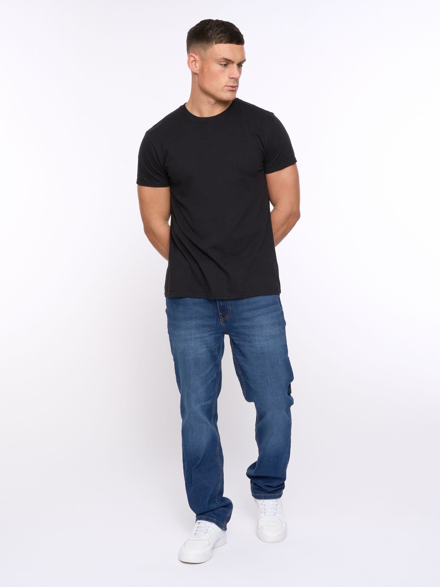 Smith & Jones Smith&Jones Nezzy Men's Straight Leg Versatile Comfort-Stretch Denim Jeans for Casual & Semi-Formal Wear in Light Blue