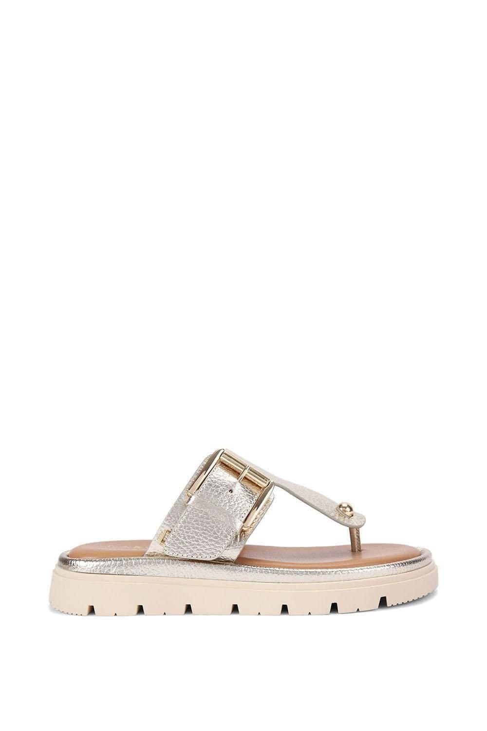 Carvela Carvela Women's 'Pavilion T Bar Mule' Leather Flats in Gold
