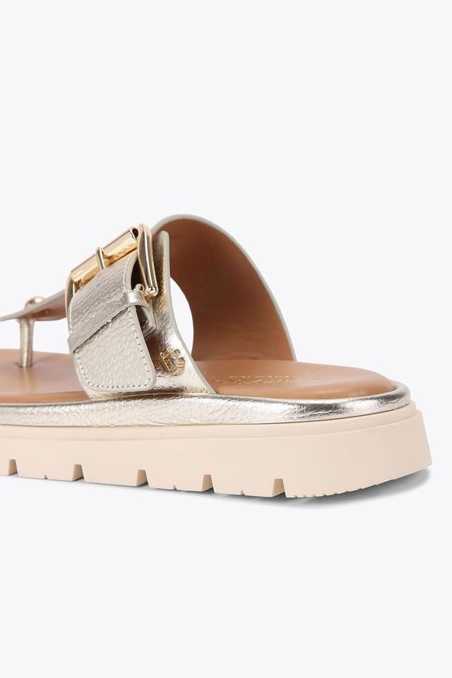 Carvela Carvela Women's 'Pavilion T Bar Mule' Leather Flats in Gold - 3