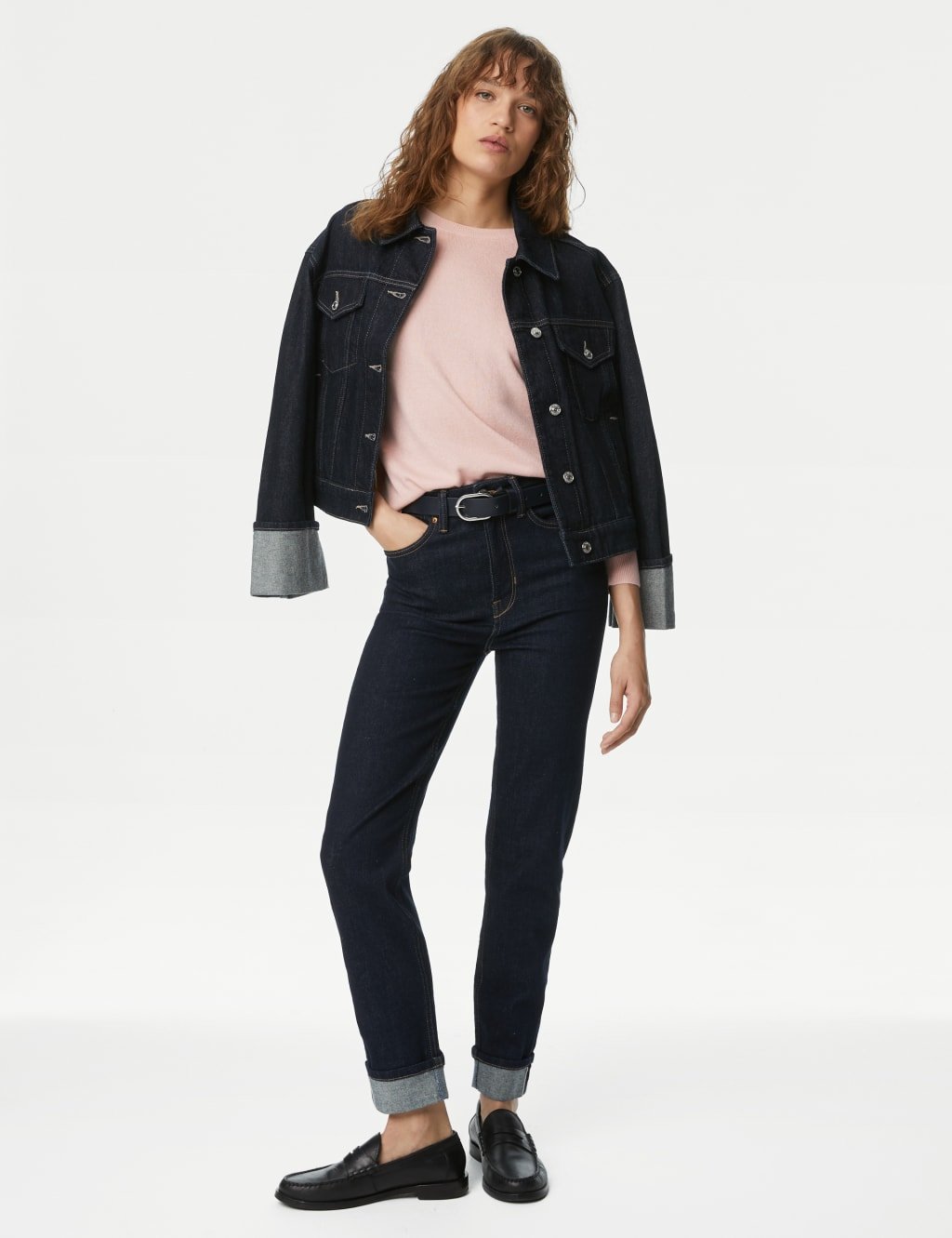 Marks & Spencer M&S Supersoft Crew Neck Jumper Dark Blue - 2