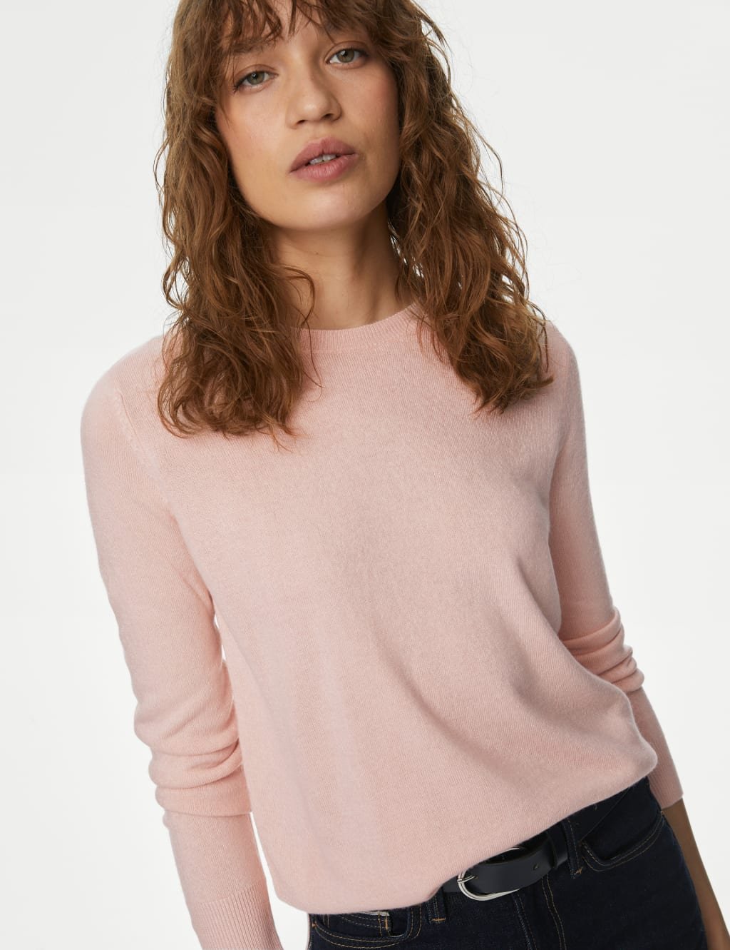 Marks & Spencer M&S Supersoft Crew Neck Jumper Dark Blue - 3