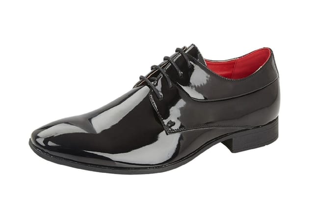 Charles Southwell Charles Southwell Men's Men's Black Patent Oxford Shoes - Glossy Lace-Up Formal Dress Shoes - 2