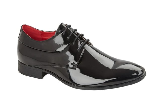 Charles Southwell Charles Southwell Men's Men's Black Patent Oxford Shoes - Glossy Lace-Up Formal Dress Shoes - 3