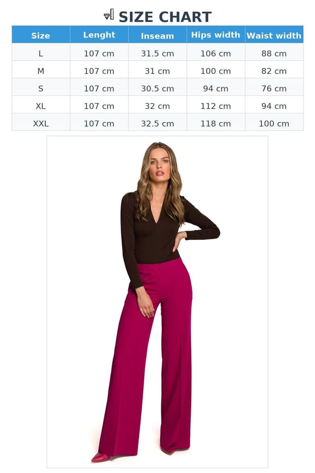 Love Lace Love Lace Women's Low Rise Wide Cropped Trousers with Zipper in Bright Pink - 3