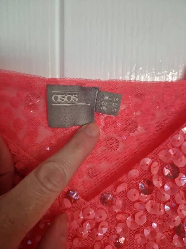 ASOS Asos size 14 neon pink sequin bodysuit as new