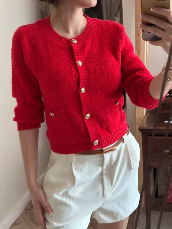 Cider 106 Cider red military style knit top old money style michael jackson size M