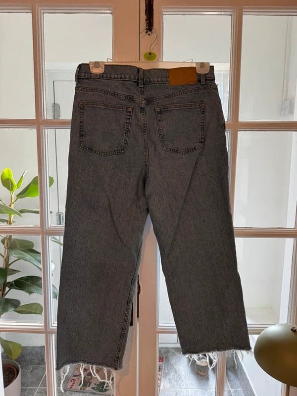 ASOS Design Blue Distressed Straight Leg Jeans