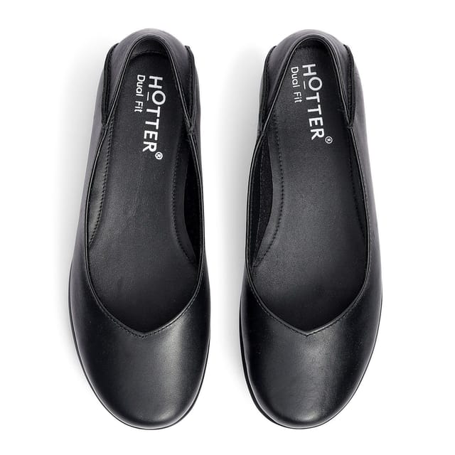 Hotter Hotter Women's Wide Fit 'Birdie' Ballerina Pumps in Black - 3