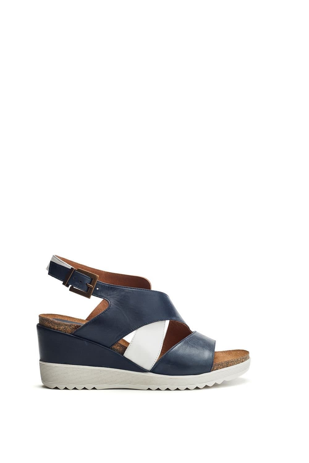 Moda In Pelle Moda In Pelle Women's 'Kalina' Leather Wedges in Navy