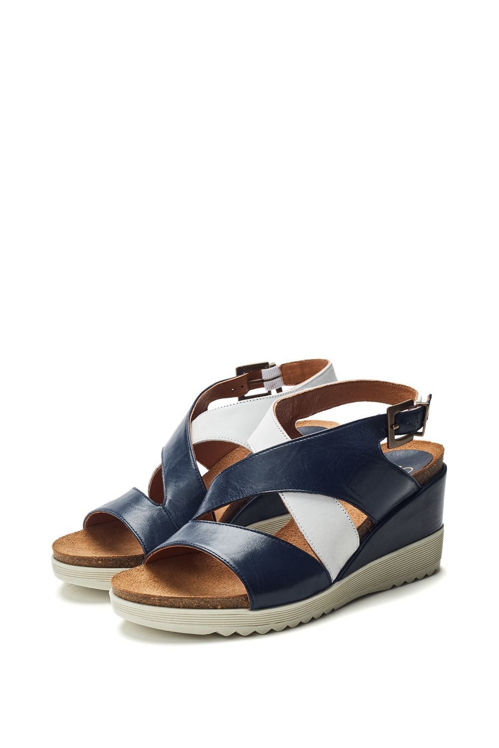 Moda In Pelle Moda In Pelle Women's 'Kalina' Leather Wedges in Navy - 3