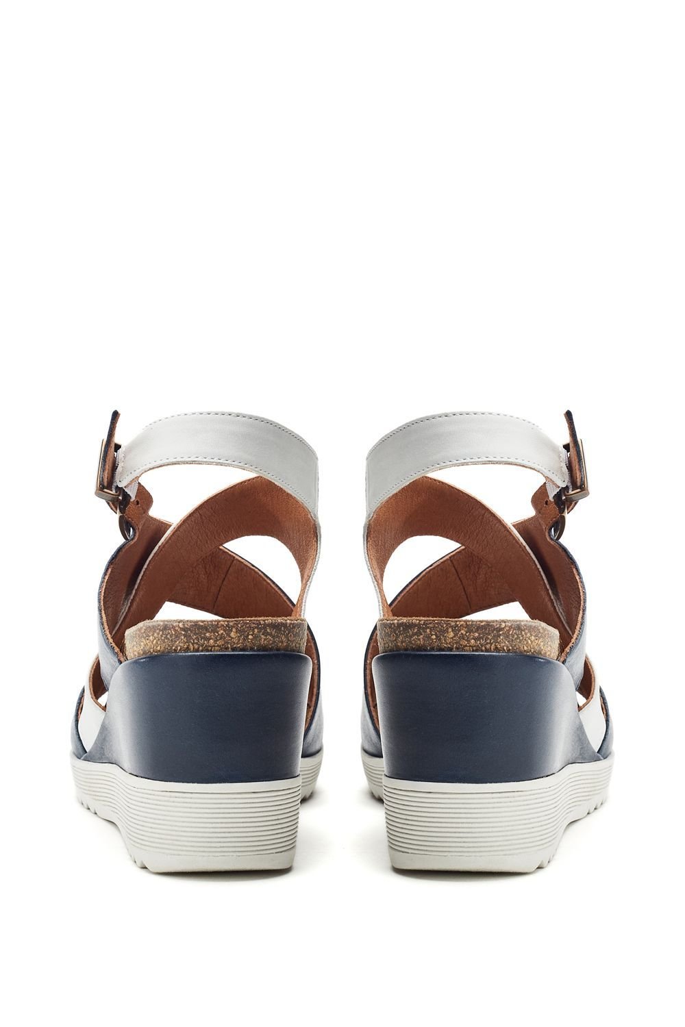 Moda In Pelle Moda In Pelle Women's 'Kalina' Leather Wedges in Navy - 4