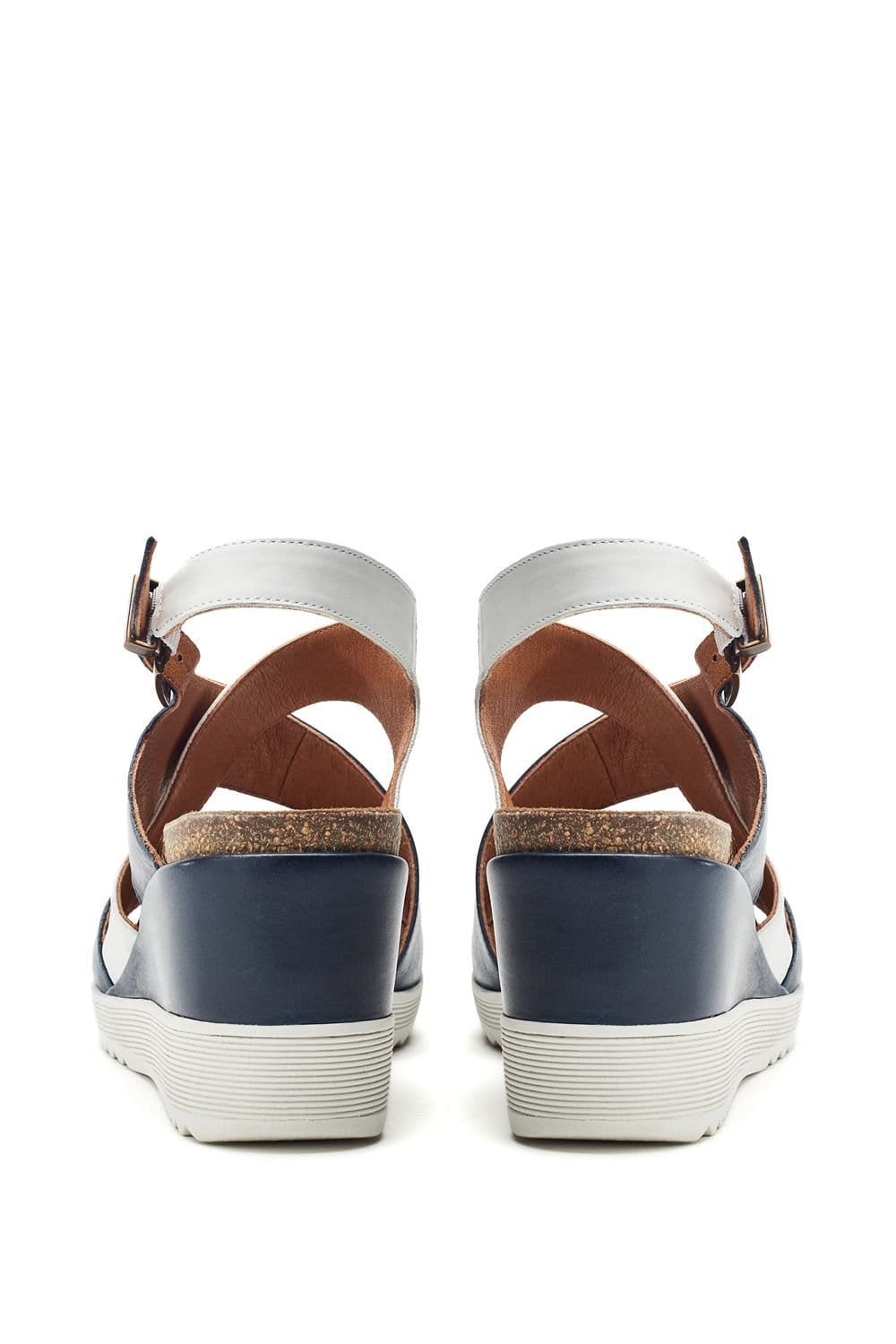 Moda In Pelle Moda In Pelle Women's 'Kalina' Leather Wedges in Navy - 4
