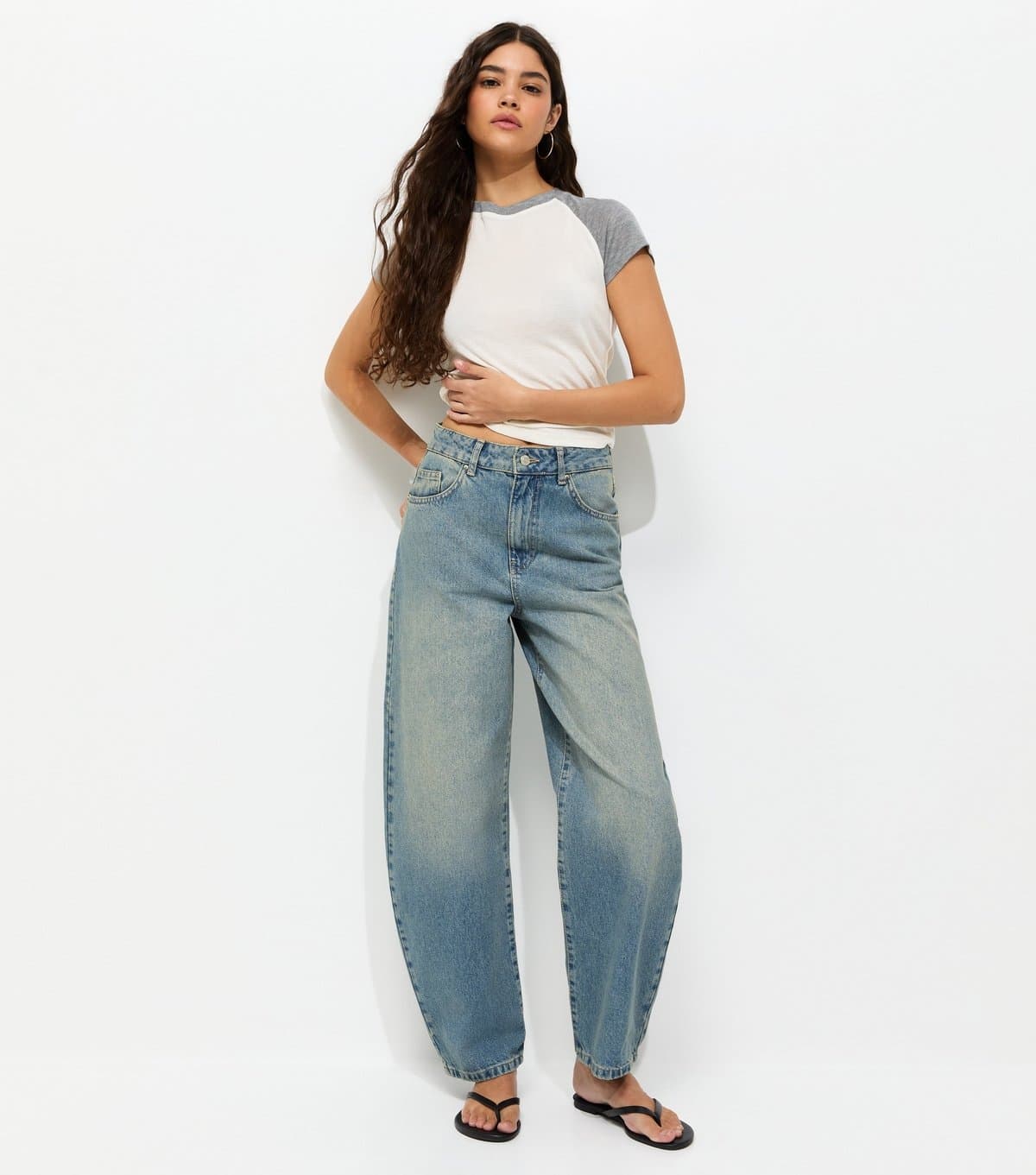 New Look New Look Blue Barrel Leg Jeans
