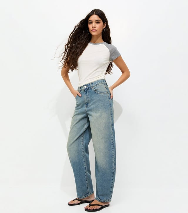 New Look Women's Blue Barrel Leg Jeans New Look - 2