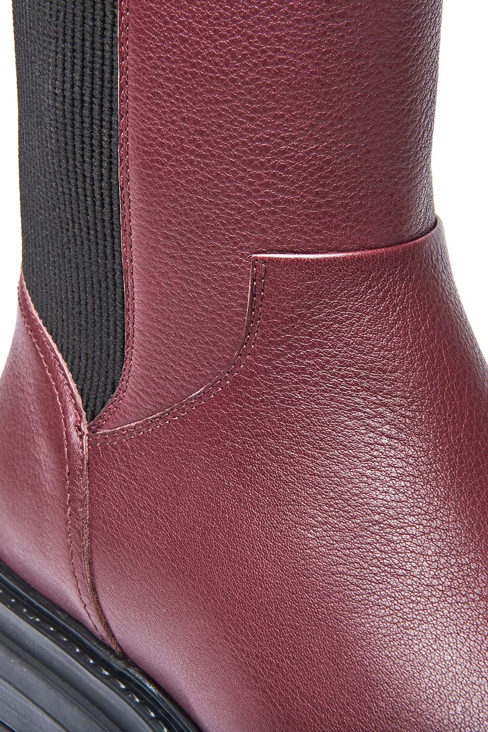 Moshulu Moshulu Women's 'Russula' Chunky Leather Chelsea Boots in Dark Red - 3