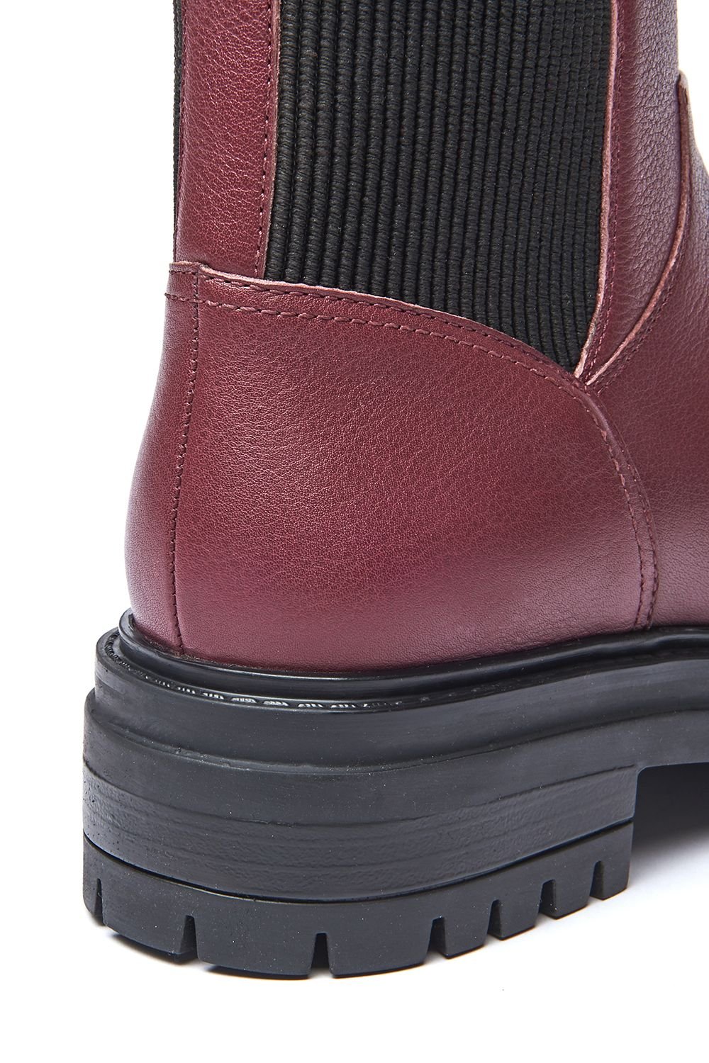 Moshulu Moshulu Women's 'Russula' Chunky Leather Chelsea Boots in Dark Red - 4