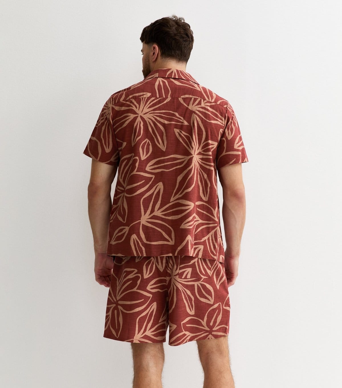 New Look Men's Red Relaxed Floral Cotton Shorts New Look - 4