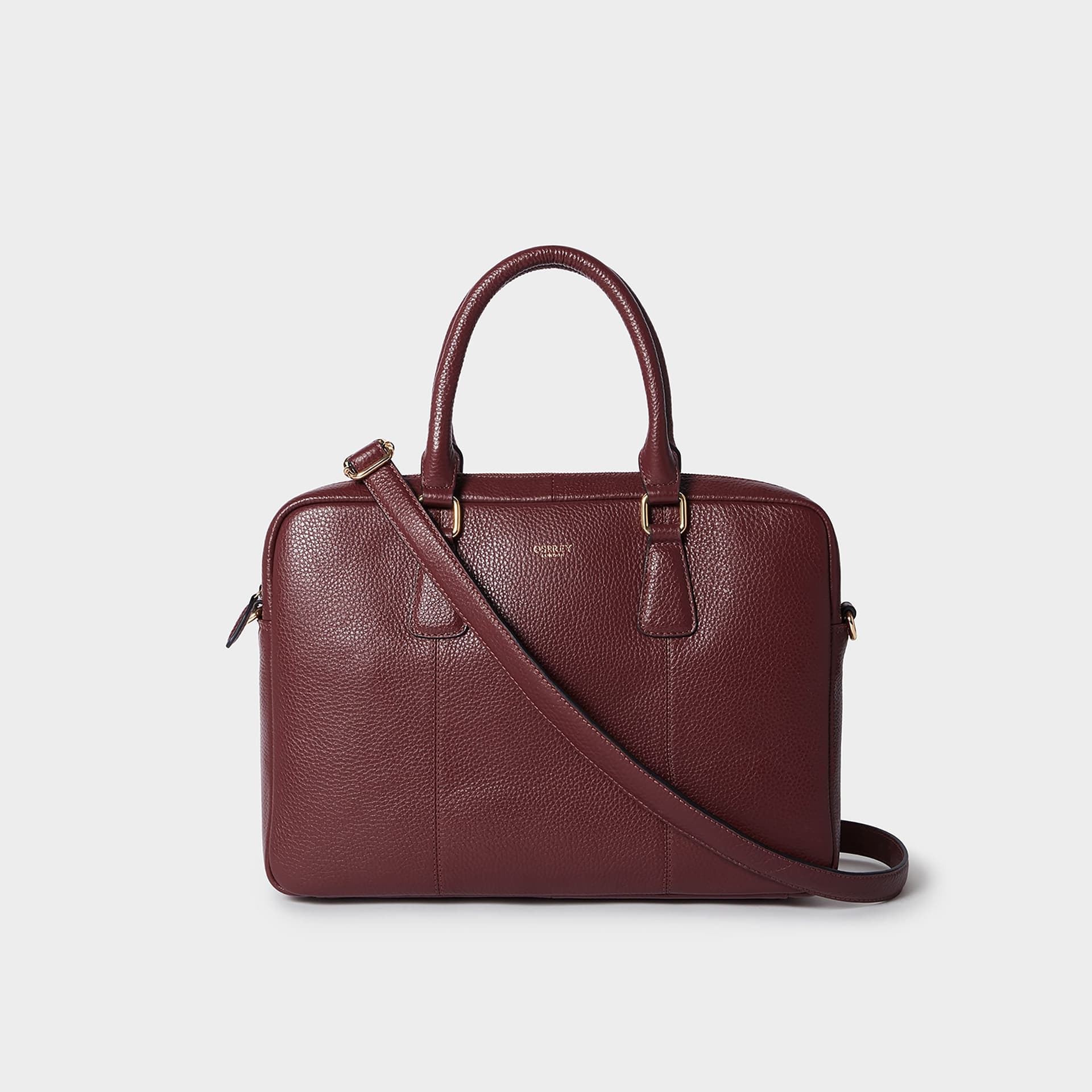 OSPREY LONDON OSPREY LONDON Women's The Adaline Leather Laptop Bag in Burgundy