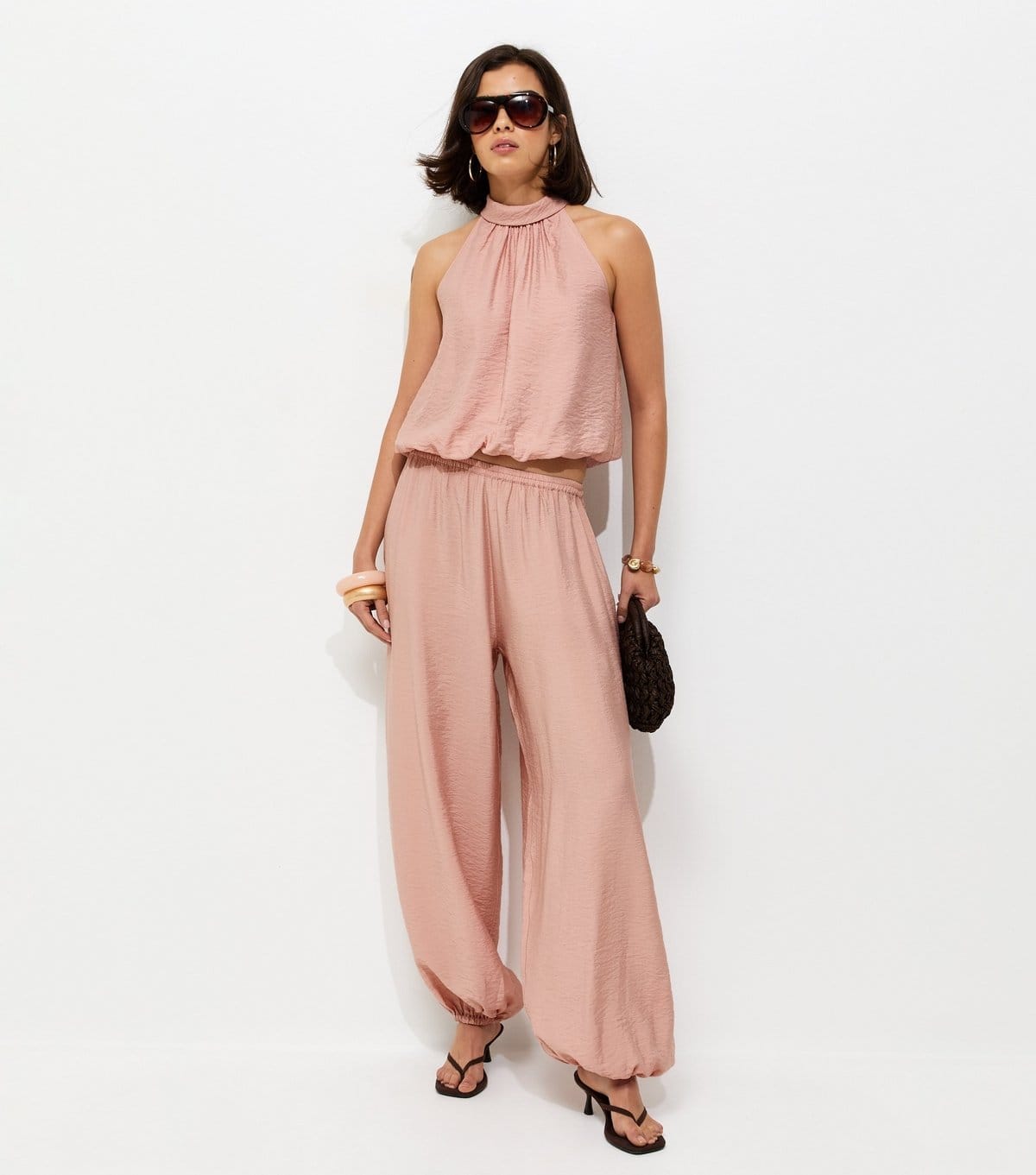 New Look Pale Pink Cuffed Leg Trousers