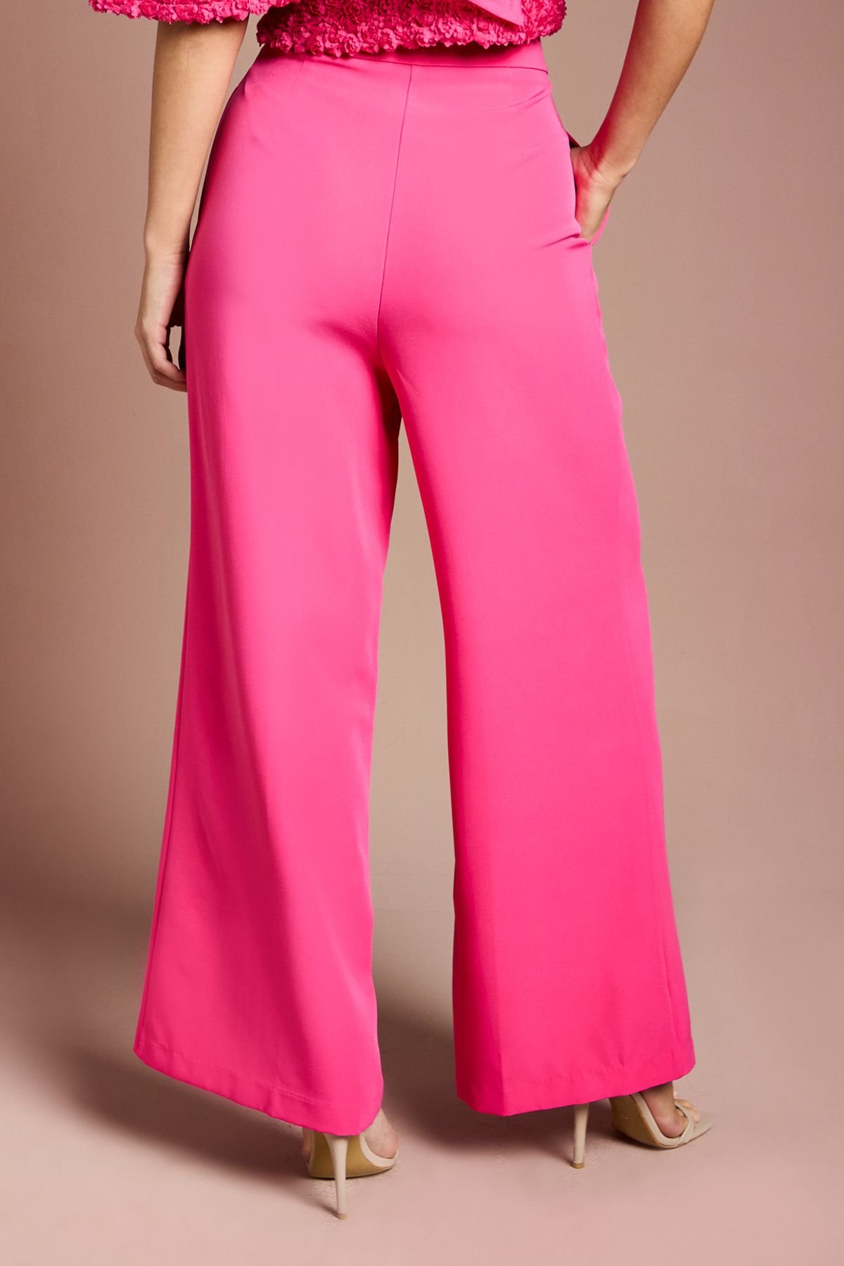 Coast Coast Women's Wide Leg Crepe Trouser in Hot Pink - 3