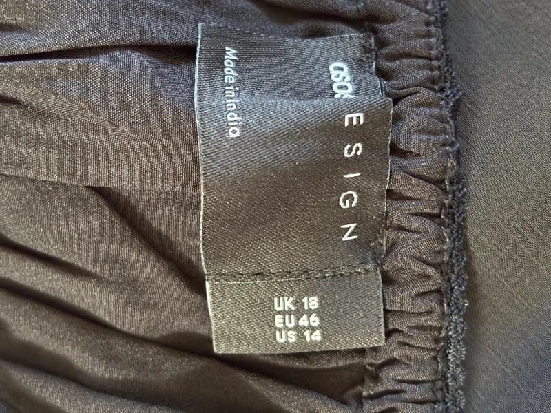 ASOS Design UK 18 ASOS Chiffon Floral Maxi Dress Tie Front Bias Cut Black Occasion Holiday Wedding