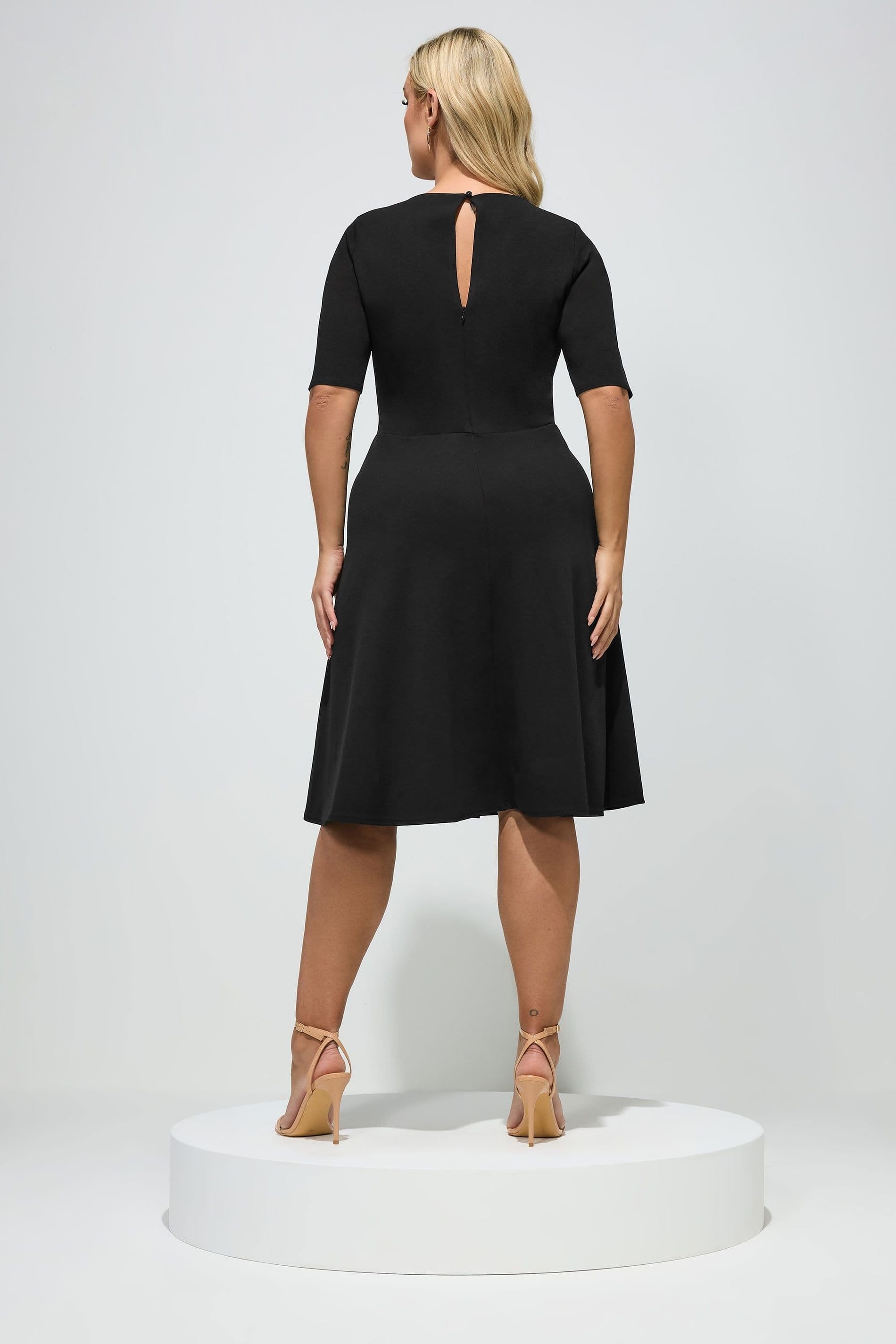 Yours Yours Women's Panel Skater Dress in Black - 4