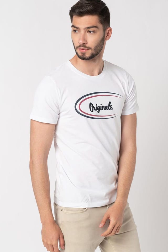 jack & jones Jack & Jones Men's Casual Cotton T-Shirt Crew Neck Short Sleeve Regular Fit - White, S in White - 2
