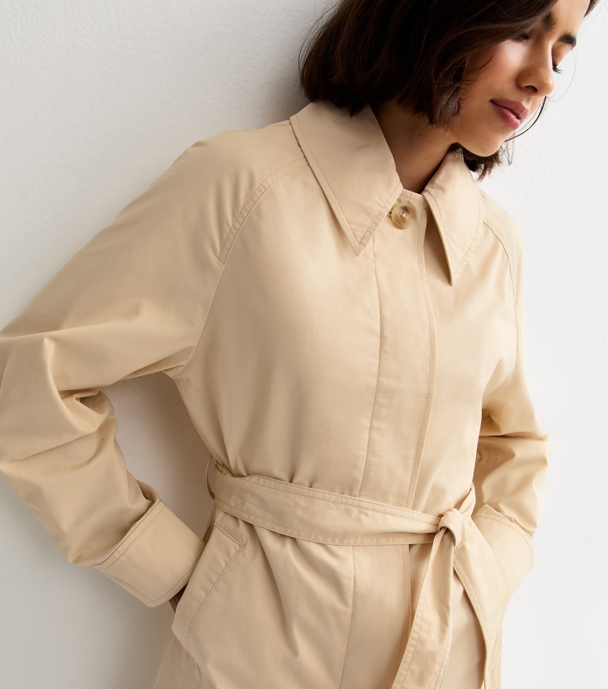 New Look Women's Light Yellow Cotton Belted Mac Coat New Look - 2