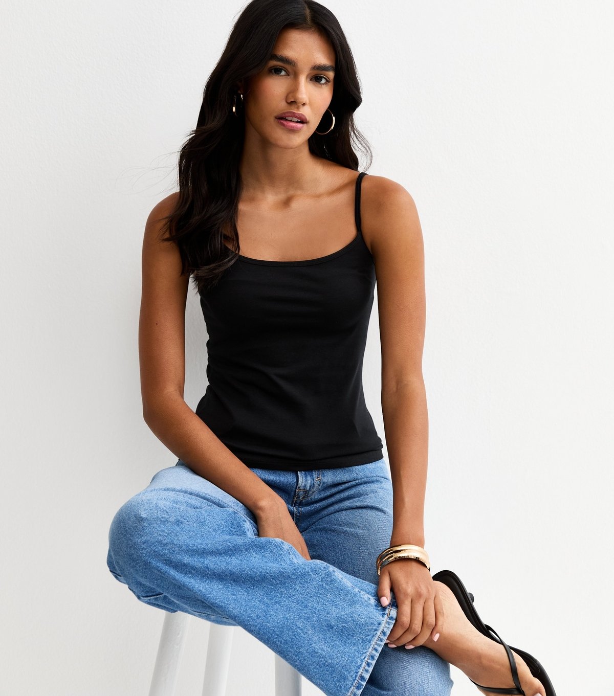 New Look Women's Black Scoop Neck Cami Top New Look - 2