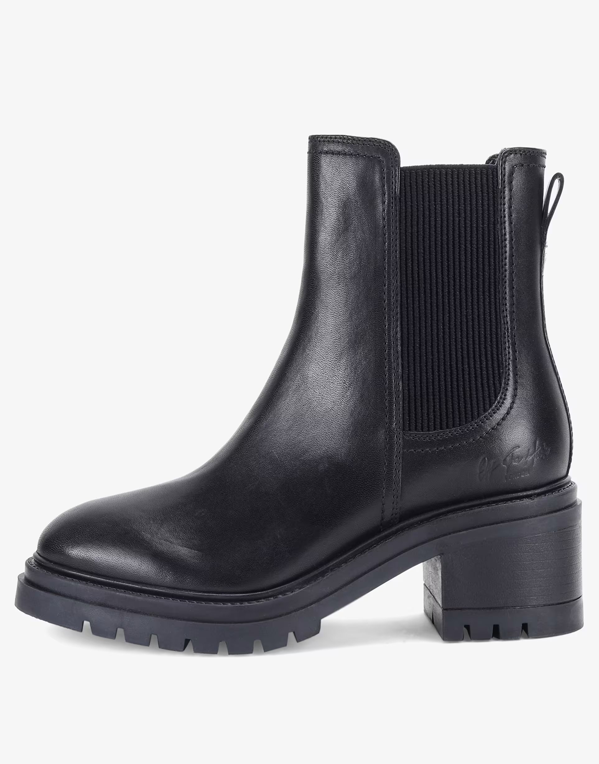ASOS OFF THE HOOK 'KINGTON' Block Heel High Ankle Leather Chelsea Boots in Black - 1