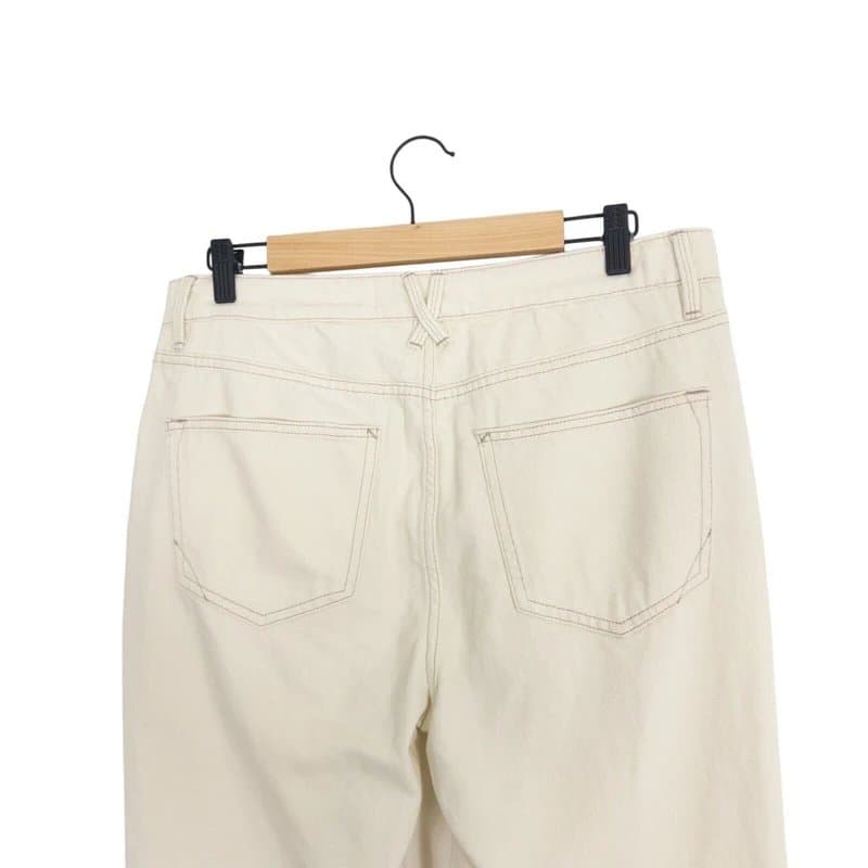 Next Next Boyfriend Jeans Mid Rise Cream Ecru Denim - Size 12 Long NEW