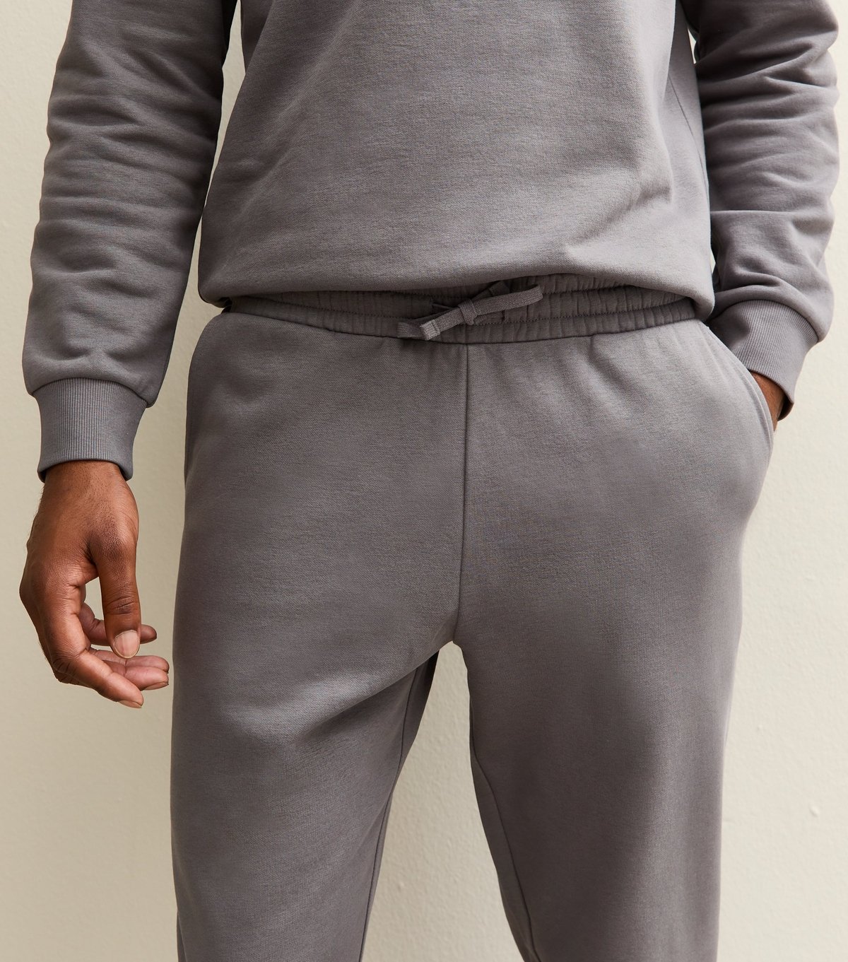 New Look Men's Grey Regular Drawstring Waist Joggers New Look - 2