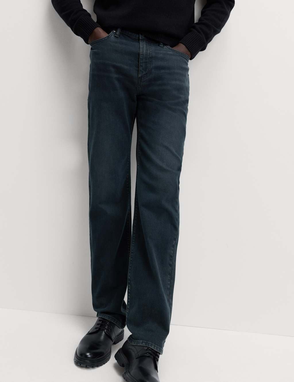 Marks & Spencer M&S Straight Fit Stretch Jeans Smokey Blue