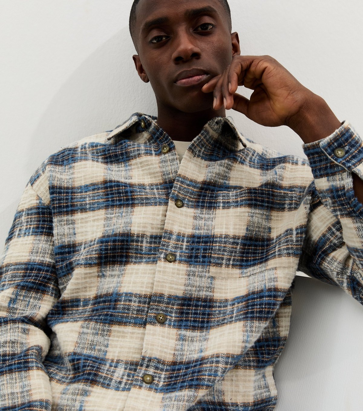 New Look Men's Blue Oversized Flannel Check Shirt New Look - 2