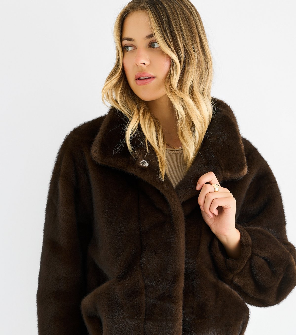 Gini London Women's Brown Faux Fur Jacket Gini London New Look - 2