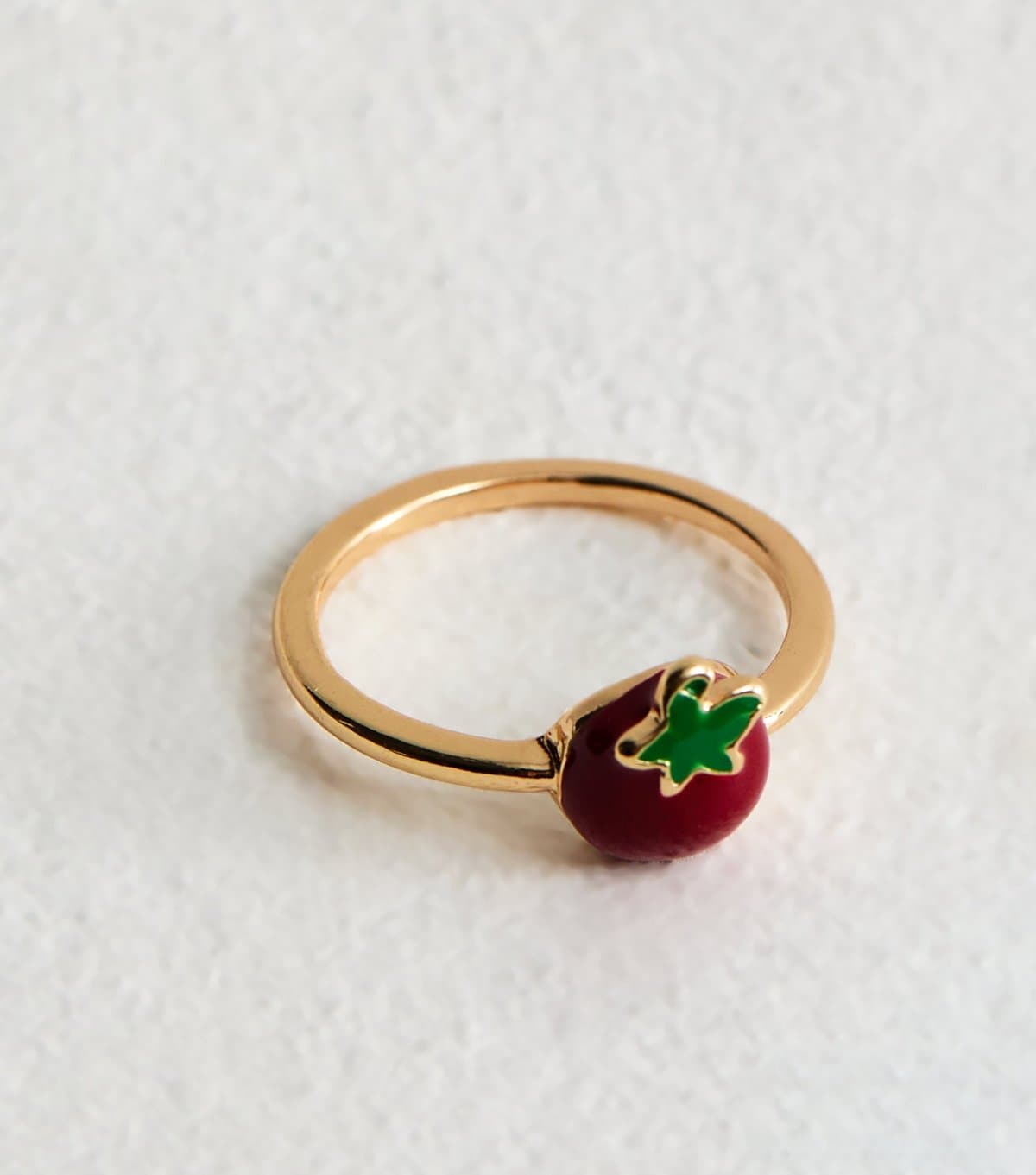 New Look Gold Tone Red Resin Tomato Ring New Look
