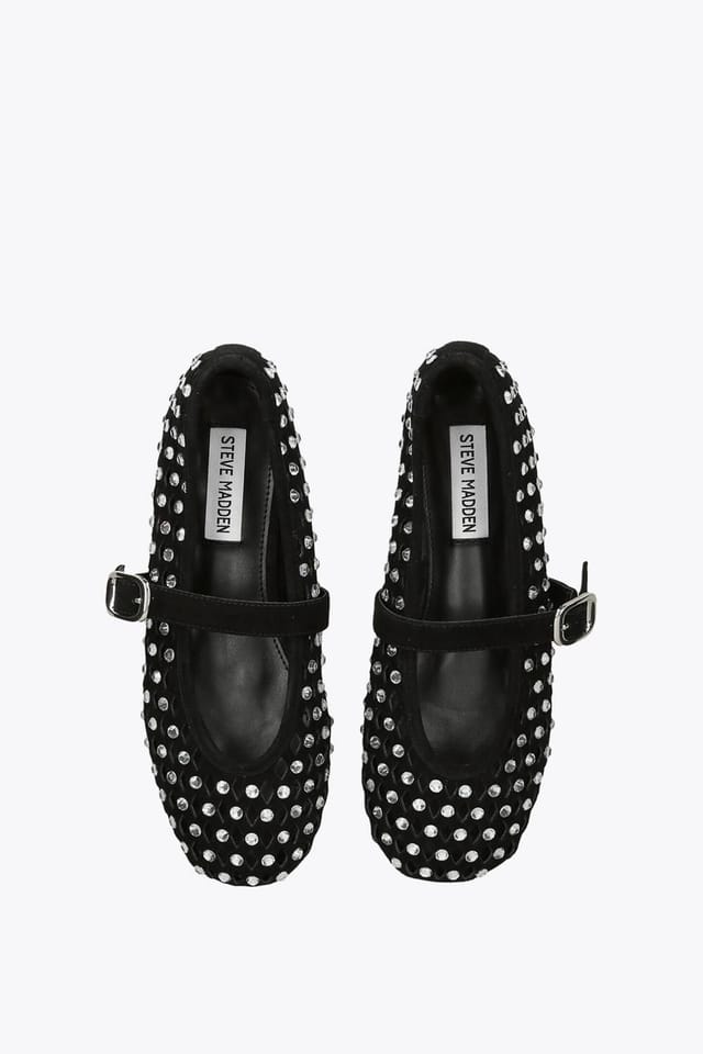 Steve Madden STEVE MADDEN Women's 'Rerun Black Suede' Suede Flats - 2