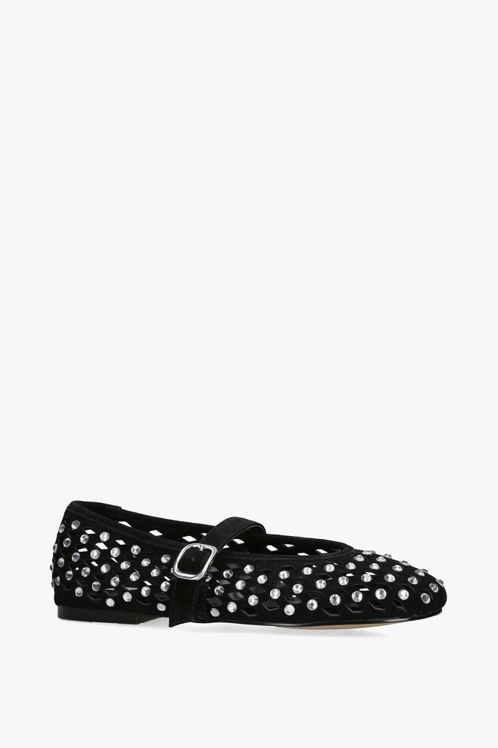 Steve Madden STEVE MADDEN Women's 'Rerun Black Suede' Suede Flats - 4