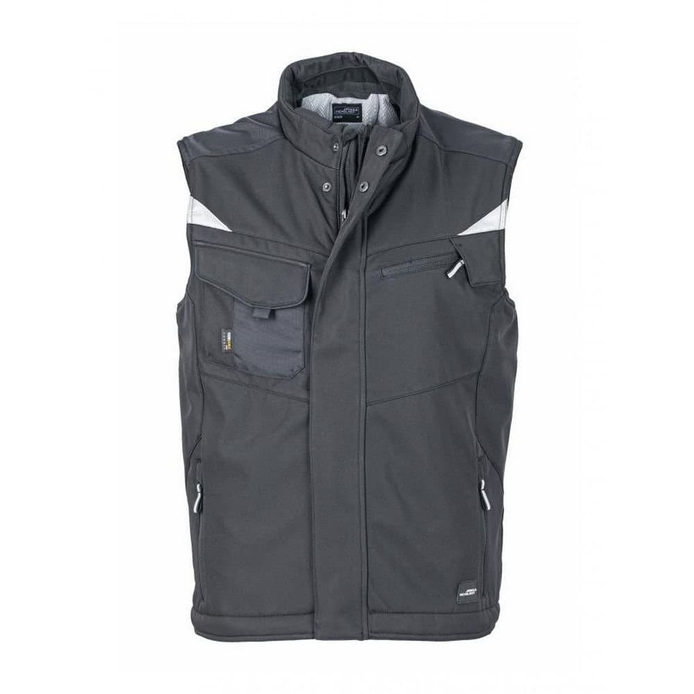 James and Nicholson James and Nicholson Men's Craftsmen Strong Softshell Gilet in Black