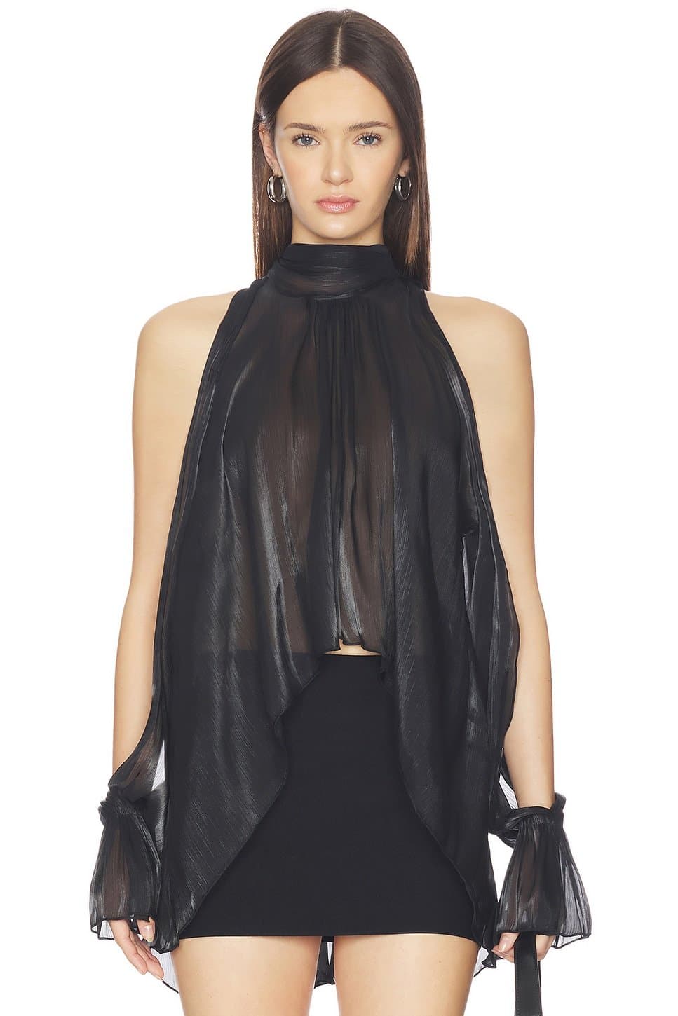 revolve Revolve Halter Sleeveless Blouse in Black